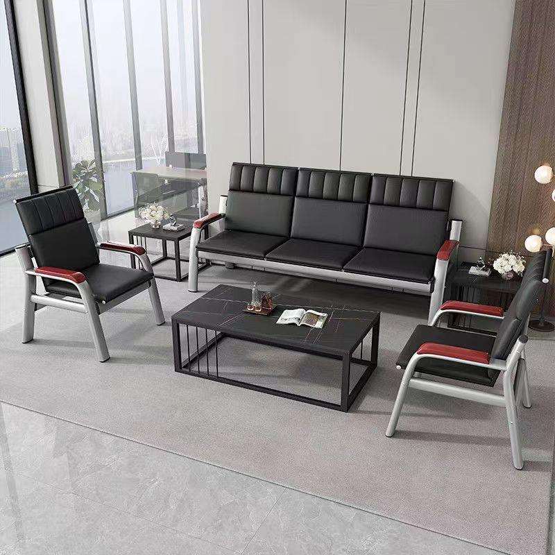 接待室办公沙发茶几组合简约现代商务会客简易办公室排椅沙发茶几