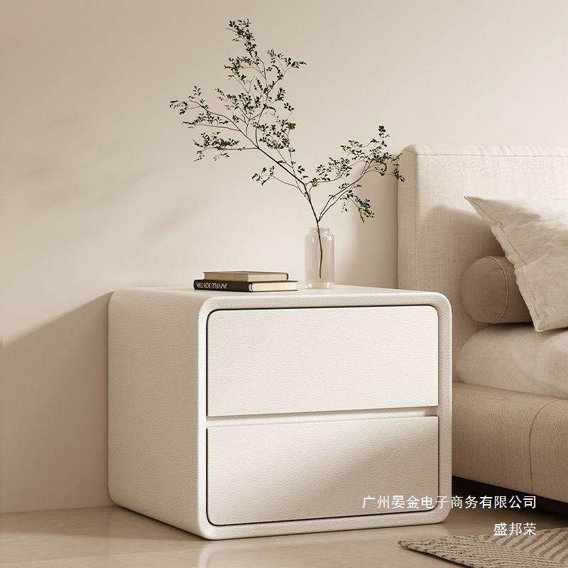 直销免安装实木床头柜简约现代家用卧室床边柜白色