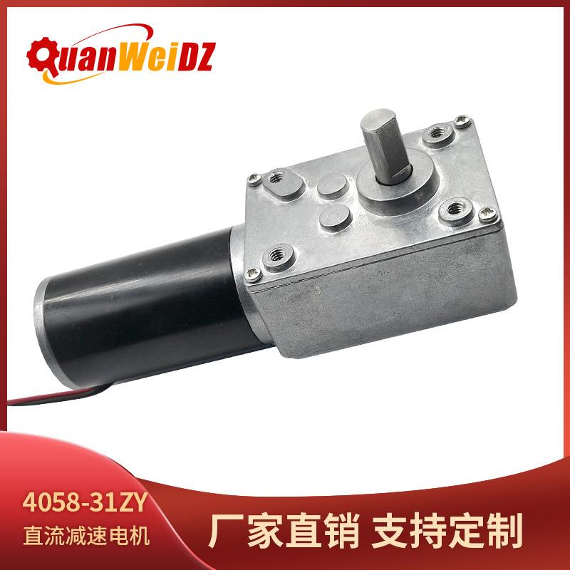31ZY永磁直流涡轮蜗杆减速电机12V24V窗帘机广告牌马达5840牙箱