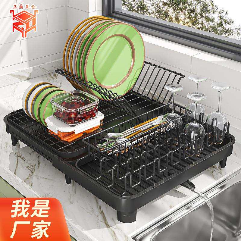 厨房碗碟架台面餐盘收纳家用带排水置物架碗筷碗盘多用途沥水碗架