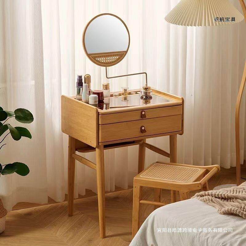 日式梳妆台小型卧室迷你化妆台小户型极窄化妆桌床头收纳