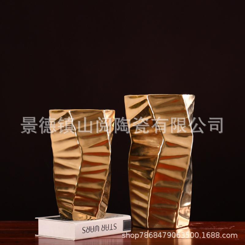 欧式陶瓷干花花瓶摆设装饰品轻奢客厅玄关电视柜餐桌花艺套装摆件