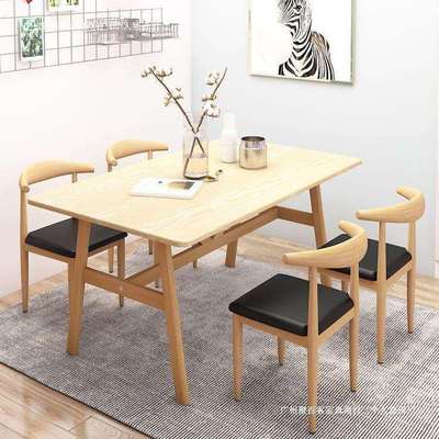 餐桌小户型家用饭桌现代简约餐桌椅快餐厅商用桌椅组合长方形桌子