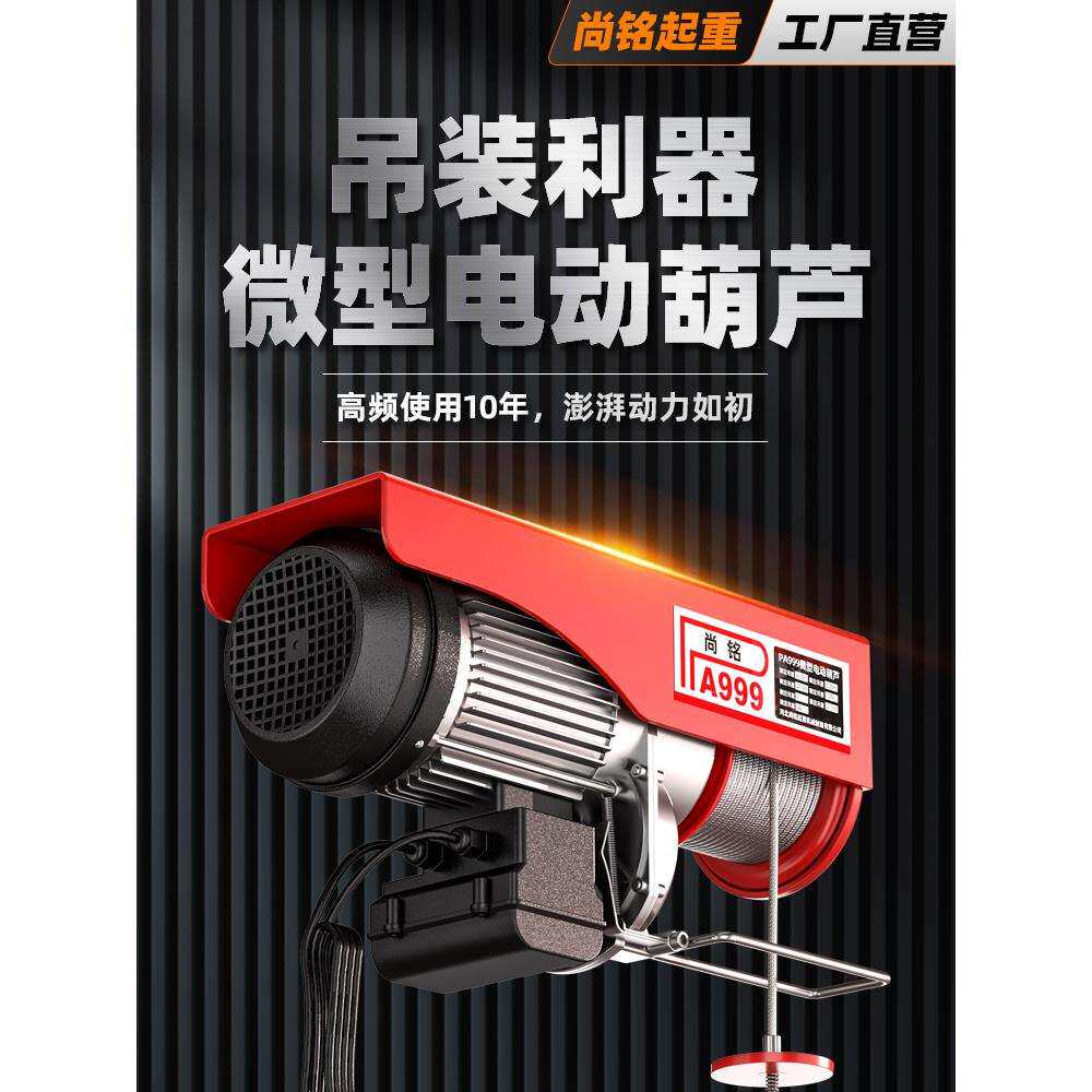微型电动葫芦220V吊机家用小型升降机提升机1t/0.5吨卷扬机起重机