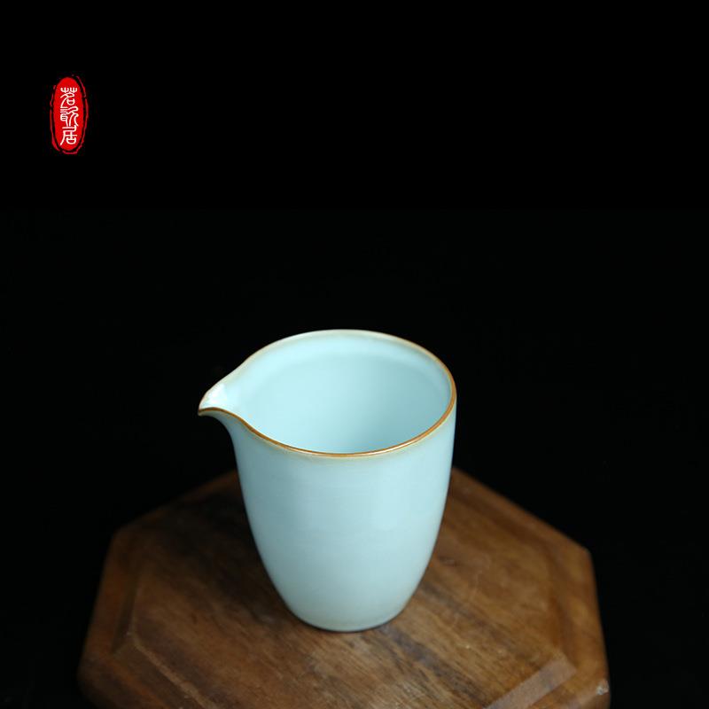 汝窑茶具公道杯加厚汝瓷汝州茶海陶瓷分茶器茶道配件创意公杯耐热