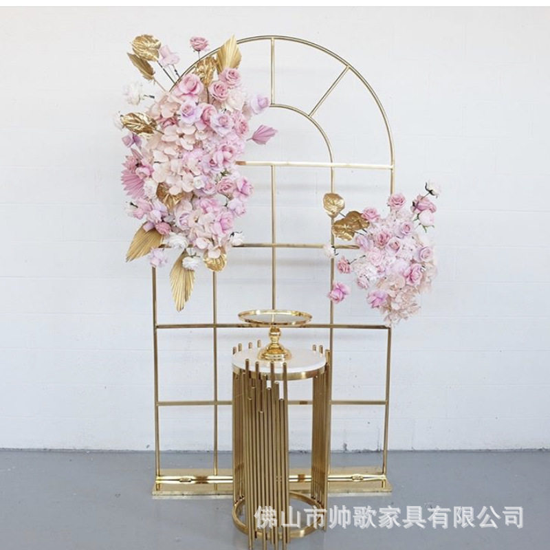 不锈钢婚庆圆形网格拱门婚庆背景网格屏风网格舞台装饰