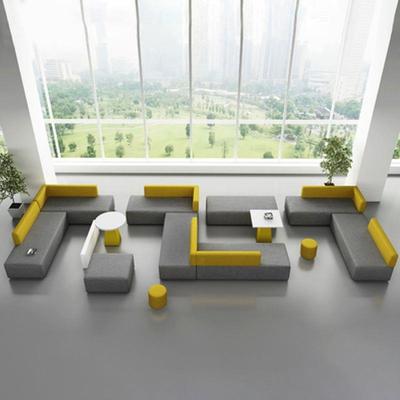 现代办公室会客休息区接待培训机构大厅前台家长等候休闲沙发便宜
