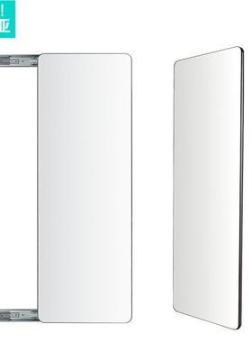 9W衣柜轨道推拉镜旋转镜穿衣镜全身镜衣帽间隐藏伸缩镜折叠试衣大