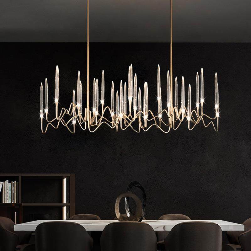 后现代轻奢水晶吧台吊灯餐厅灯美式样板房创意法式客厅设计师灯具