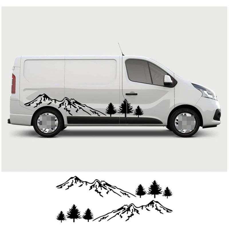 适用于雷诺RenaultTrafic汽车贴纸山峰树林个性拉花改装车贴A708