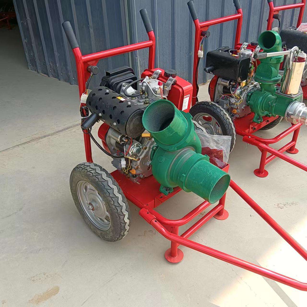 农田灌溉水泵风冷柴油汽油机水泵手推轮式电启动3456寸抽水机