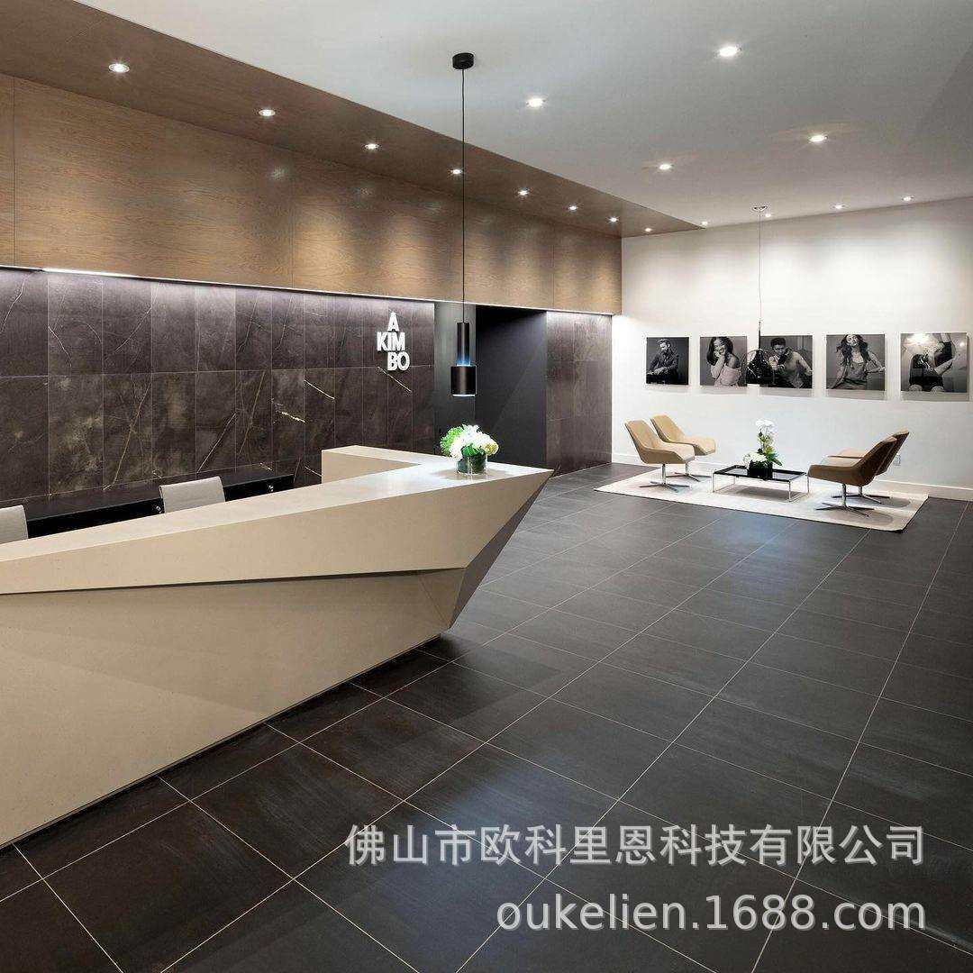 直销大型商场服务台白色人造石前台复合石材多功能接待台商用前台