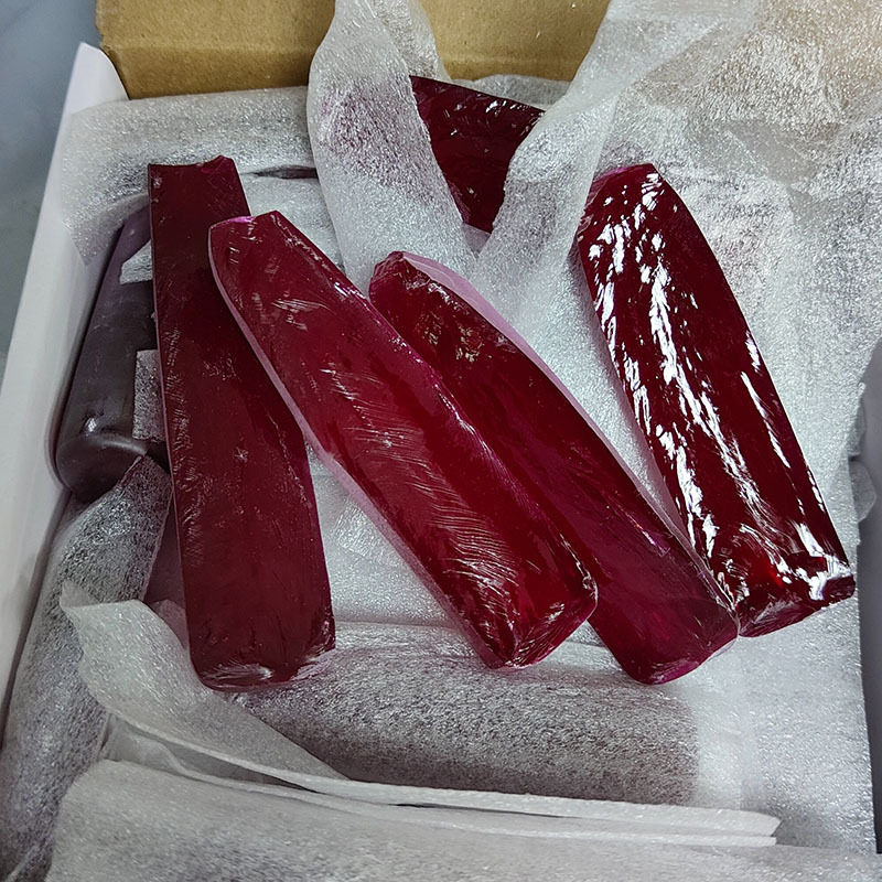 广西梧州人造合成宝石5#红刚玉合成红宝石AB原料厂家直销