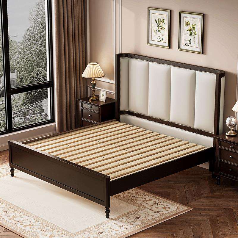 米8高靠背大床床1婚床双人高箱储物床复古风主卧美式床实木床法式