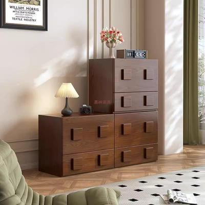 全实木卡门柜客厅卧室中古电视柜简约储物收纳家居装饰自由组合柜