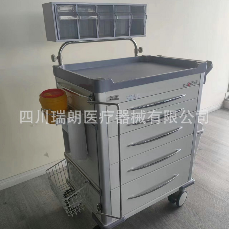 铝钢麻醉车 高强度铝合金不锈钢移动多层抽屉铝钢麻醉车厂家批发