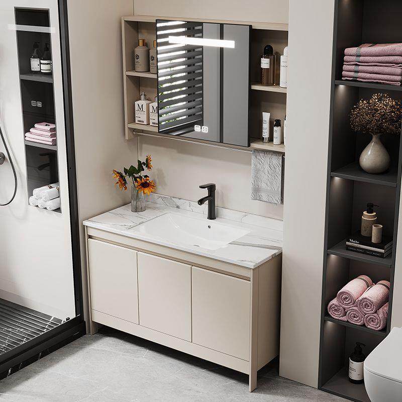 蜂窝陶瓷浴室柜组合太空铝卫生间一体洗手洗脸洗漱台脸盆落地式