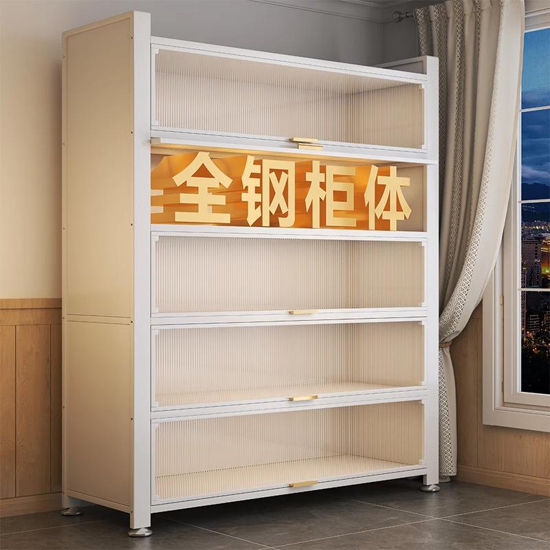 钢制书柜带门儿童书架防尘储物柜家用展示柜卧室落地收纳柜置物架