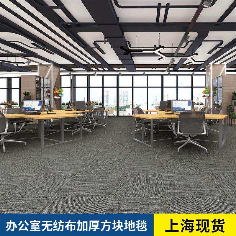 办公室地毯拼接满铺写字楼环保加厚无纺布底可裁剪会议室方块地毯
