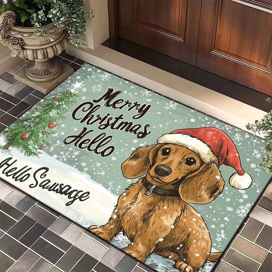 temu圣诞节地毯亚麻进门地垫入户门垫吸水防滑节日装饰毯,居家布艺,入户地垫,淘宝优惠券,粉丝福利购,淘宝优惠卷