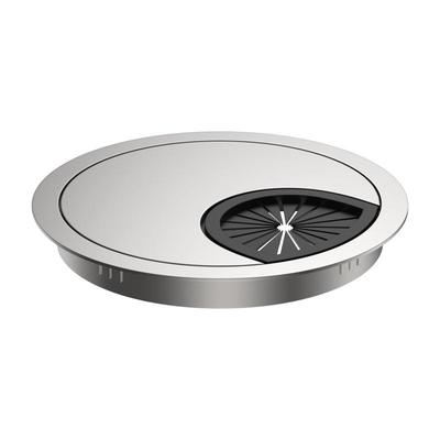 新品50mm圆形黑色线盒盖合金穿线孔盖电脑办公桌台面线孔通线口