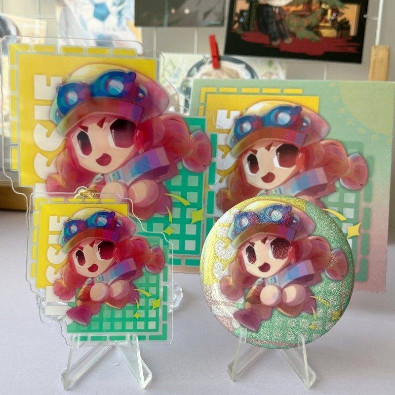 【幕醒森林】荒野乱斗周边莫提斯阿方珍妮特杰西吧唧钥匙扣明信片