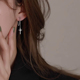 S925纯银十字架耳钉女款 轻奢流苏高级感耳环气质耳坠养耳洞潮耳饰