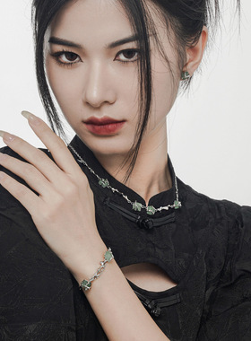 ears新中式竹节优雅项链女S925纯银国风清冷气质竹曳系列锁骨链饰