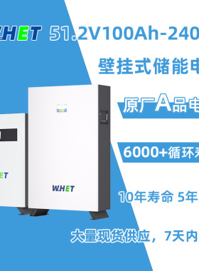 48V51.2V200Ah壁挂储能电池10度10.24kwh家庭用电源定制磷酸铁锂