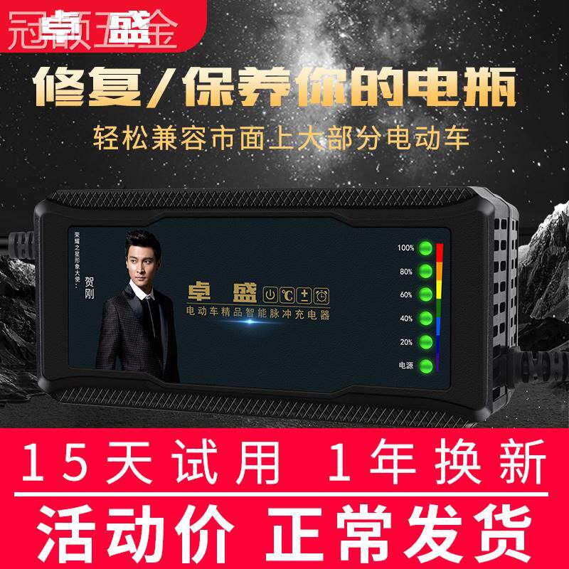 适用于吉祥狮自动关机智能电动车电瓶充电器48V12AH60V20AH72V30A