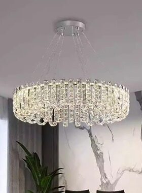 轻奢新款客厅吊灯水晶餐厅吊灯简约高端大气酒店大厅装饰水晶主灯