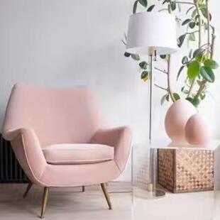 北欧现代单人沙发椅轻奢客厅设计师售楼处酒店大堂接待洽谈休闲椅