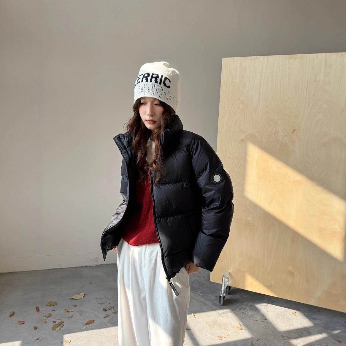 明摩羽绒服男女情侣外套短款女小个子90白鸭绒加厚2025新韩版冬装