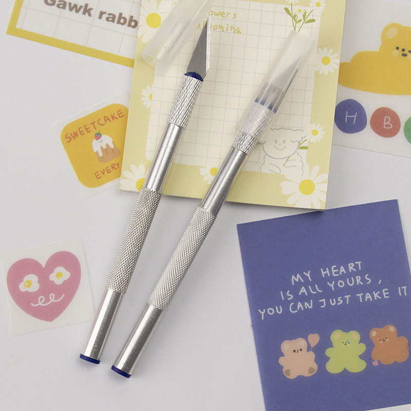 热销10支笔刀铝合金杆雕刻刀手工刻F纸垫板剪纸刻刀学生美工刀专