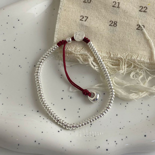 实心国风轻奢简约平安喜乐钱串子盘缠手链本命年红绳手串生日礼物