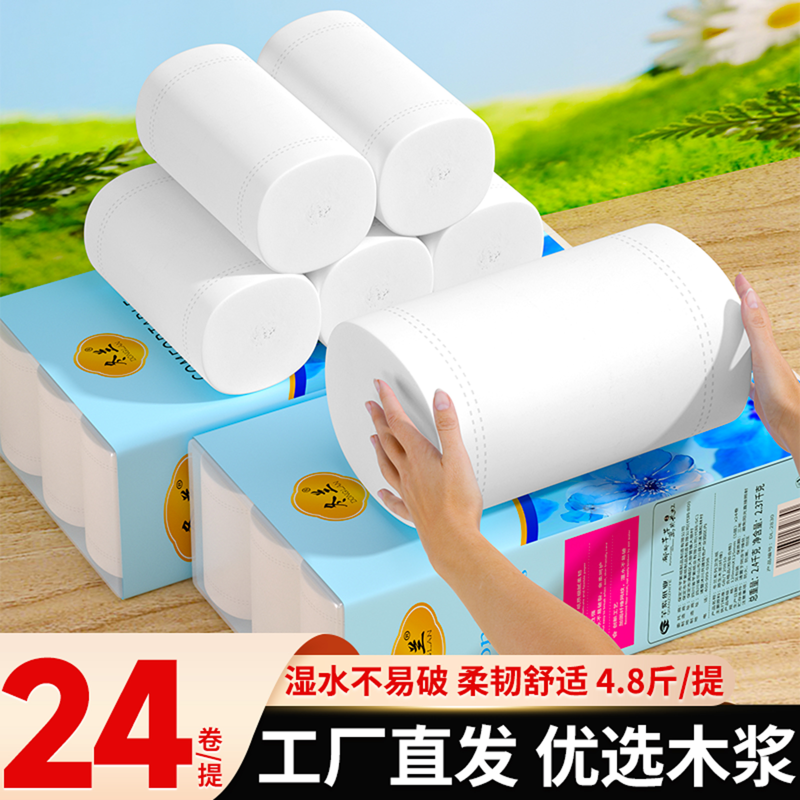 冬兰24大卷无芯卷筒纸厕所厕纸