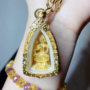 泰国佛牌四面牌掩面牌吊坠佛系牌外壳挂绳盒项链男女链子包壳泰国