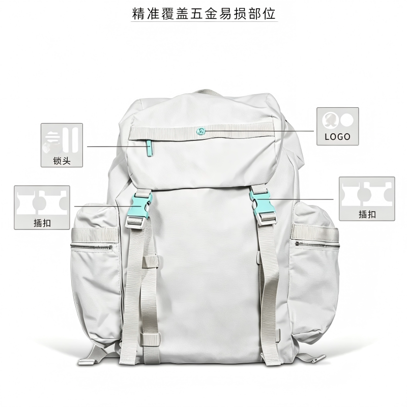 适用lululemon wunderlust双肩包14L五金保护膜纳米钛晶磨砂贴膜图片