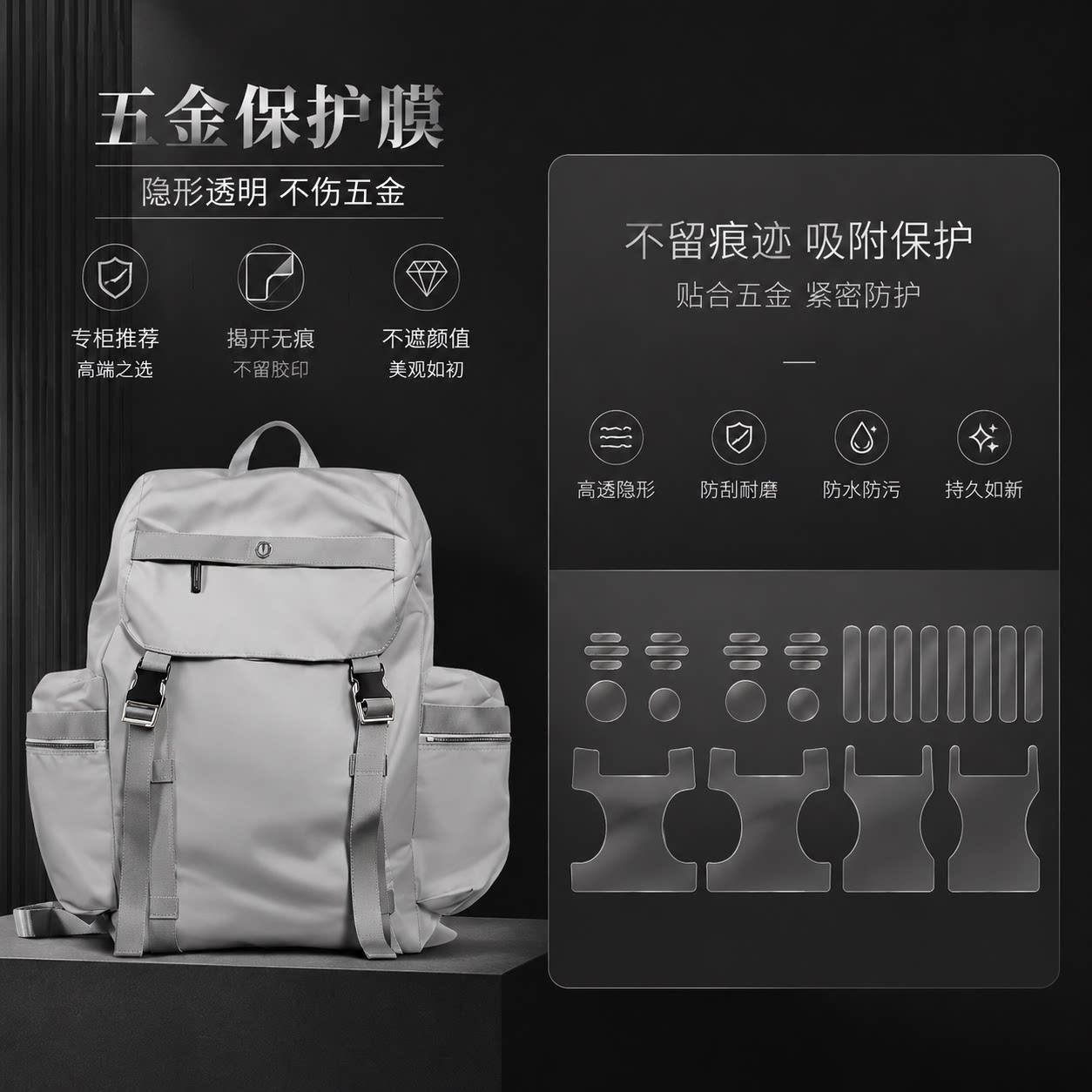 luLU适用lululemon双肩包wunderlust背包五金件保护膜纳米钛晶膜图片