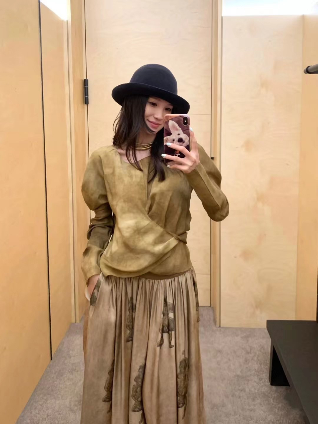 Corta复古真丝衬衫女宽松百搭长袖上衣秋冬时髦个性不规则上衣女