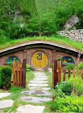 快网红霍比特小屋露营宿霍比特房景区宿防腐木民集72818成房屋民