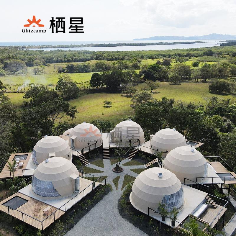 定制球形帐篷酒店半球形透明圆顶星空帐篷户外野奢营地住宿星空球