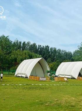 网红场家庭雨亲子出游户帐篷露营防外风带卫浴轻奢帆船帐篷19678