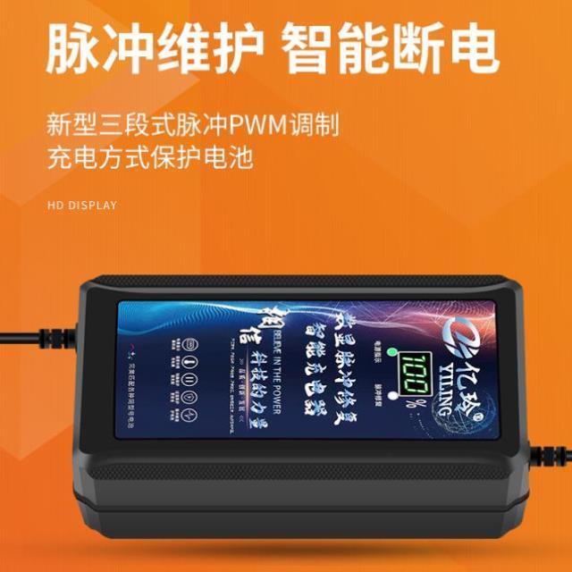 台铃电动车充电器60V20A电瓶48V12AH电车72V三轮车数显原装云插头
