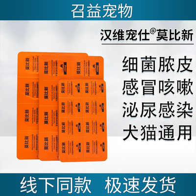 汉维宠仕莫比新宠物猫咪感冒药消炎药狗猫用阿莫西林克拉维酸钾片