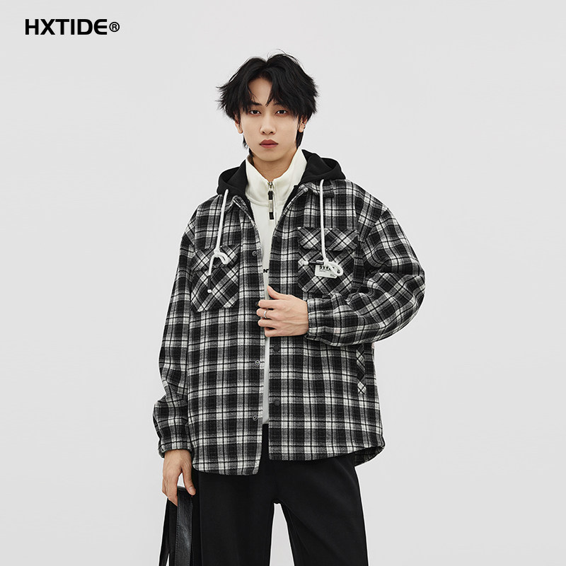 HXTIDE中国狐轩男冬季假两件茄克