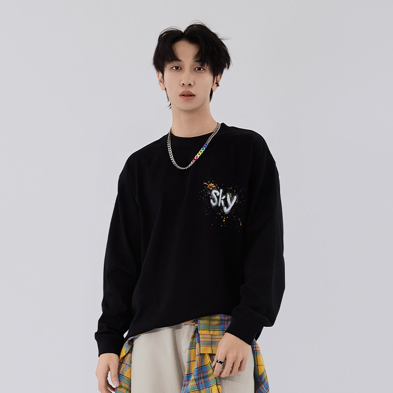 HXTIDE秋季圆领长袖T恤