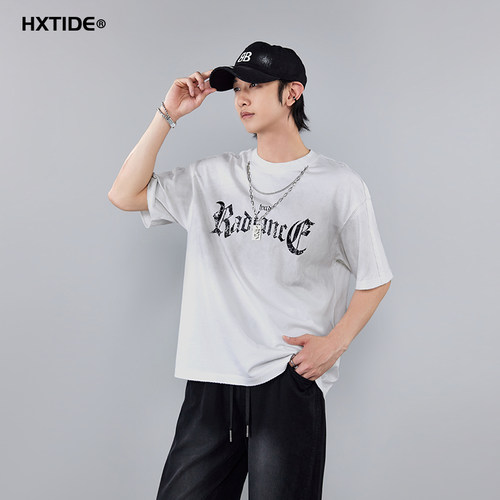 HXTIDE中国狐轩夏季纯棉男T恤