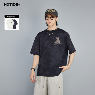 HXTIDE中国狐轩男装夏季圆领短袖T恤专柜同款C102620084101/02