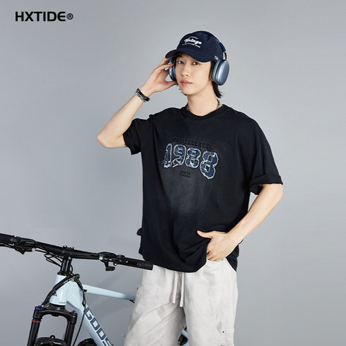 HXTIDE中国狐轩夏季纯棉男T恤